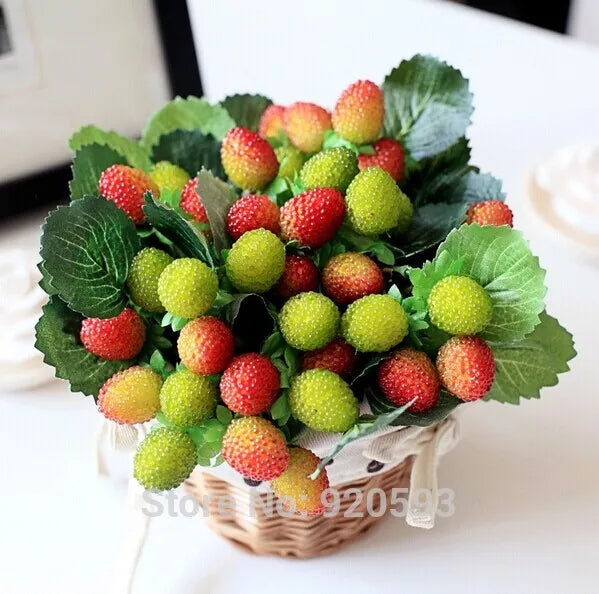 Künstliche Erdbeeren – Elegantes Design – 20cm Innenbereich
