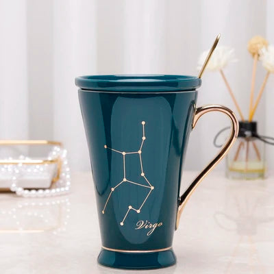 Zodiac Keramikbecher - Rosa Marmor Design, 400ml