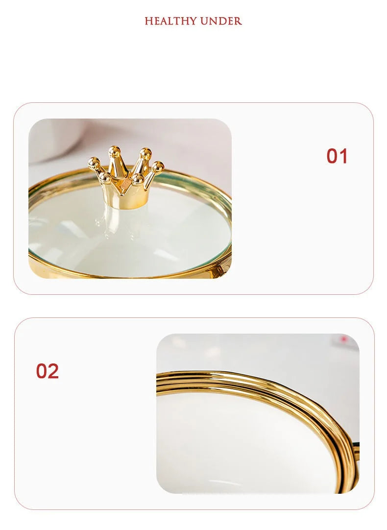 Nordische Keramikschüssel – Porzellan mit Deckel – 16 x 11 cm