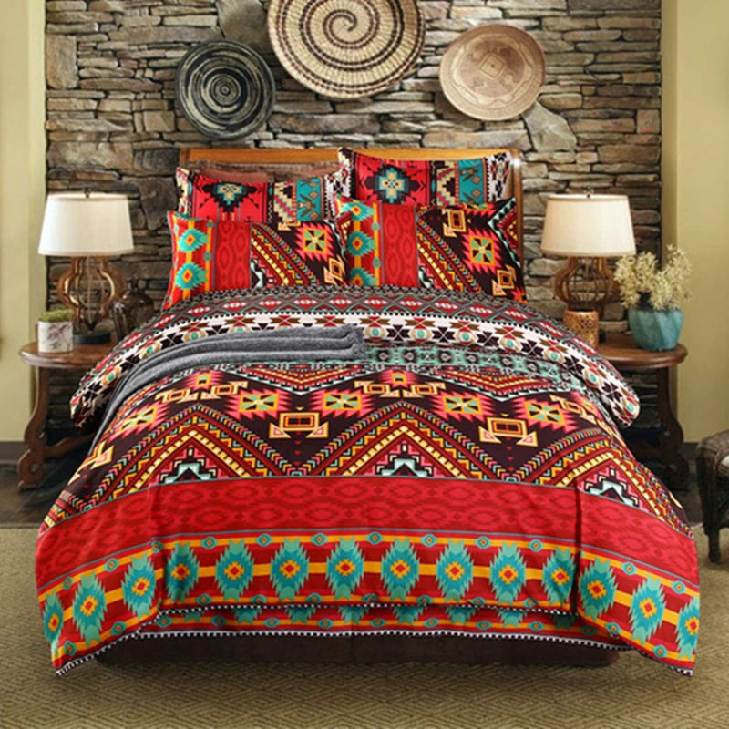 Mandala Bettbezug-Set - Polyester Boho Design - 150×200 bis 220×240