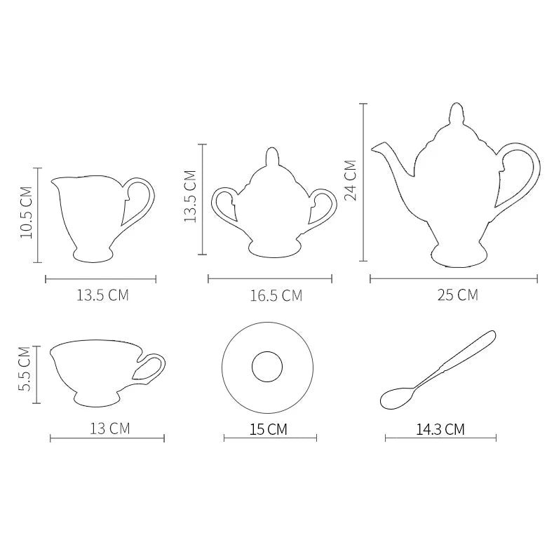 Bone China Kaffee Set – Vintage Eleganz – Multi-Grösse