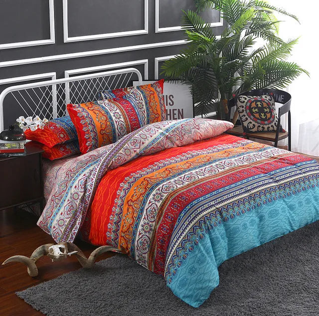 Mandala Bettbezug-Set - Polyester Boho Design - 150×200 bis 220×240