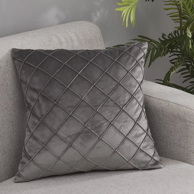 Geometrischer Kissenbezug – Samt Boho – 45x45cm