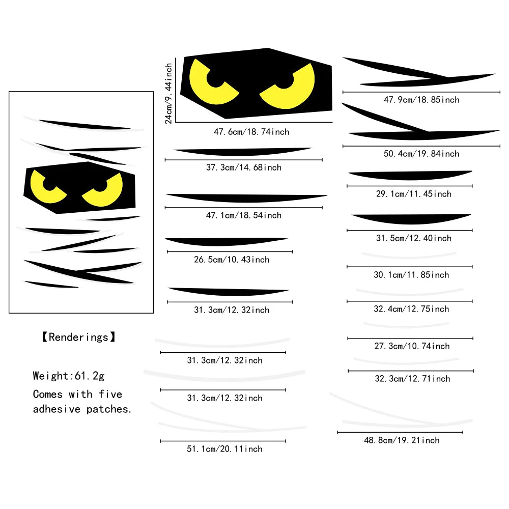 Halloween-Aufkleber – Filzskelett & Kürbis – Türdeko