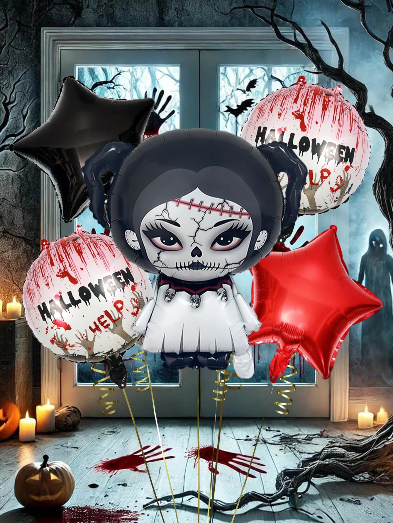 Halloween Ballons – Folien-Design – 5er Set