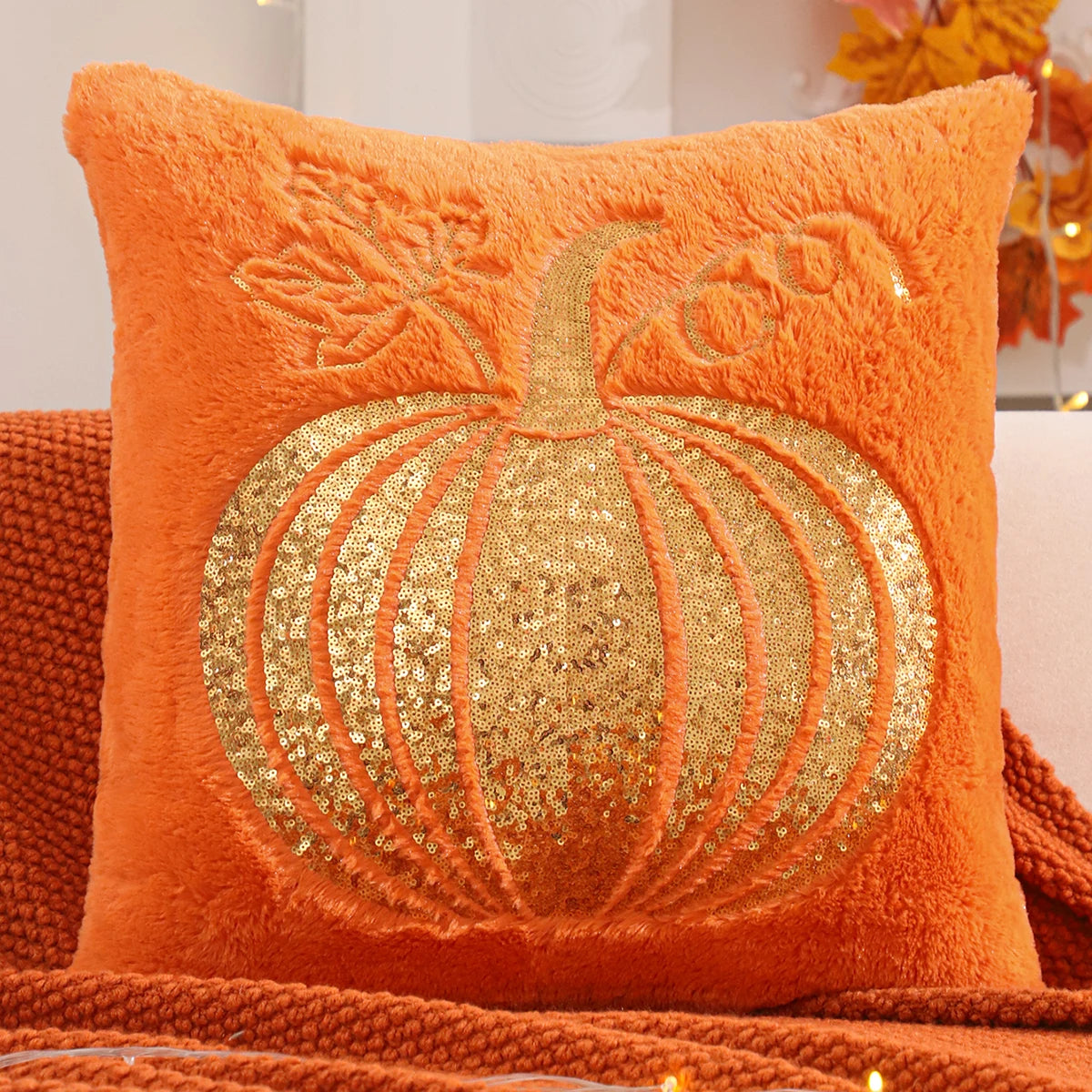 Halloween Deko-Kissenbezug – Paillettenstickerei – 450mm