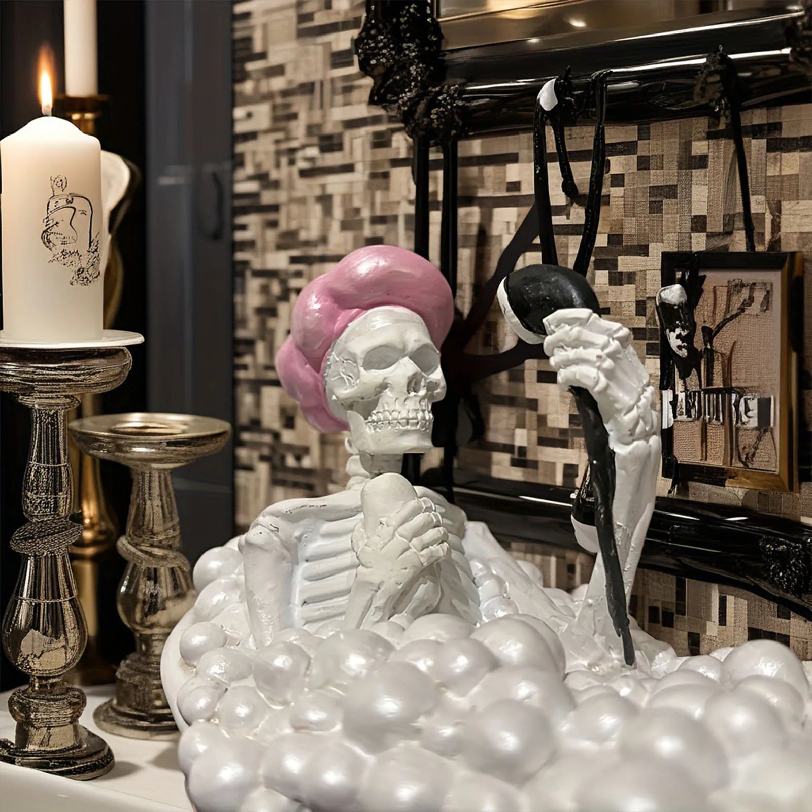 Halloween Deko Skelett - Badewannen-Ornament aus Harz