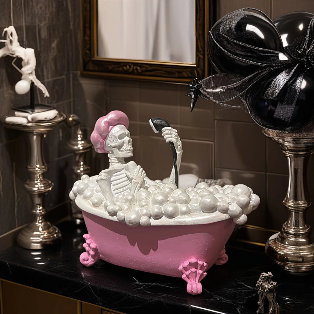 Halloween Deko Skelett - Badewannen-Ornament aus Harz