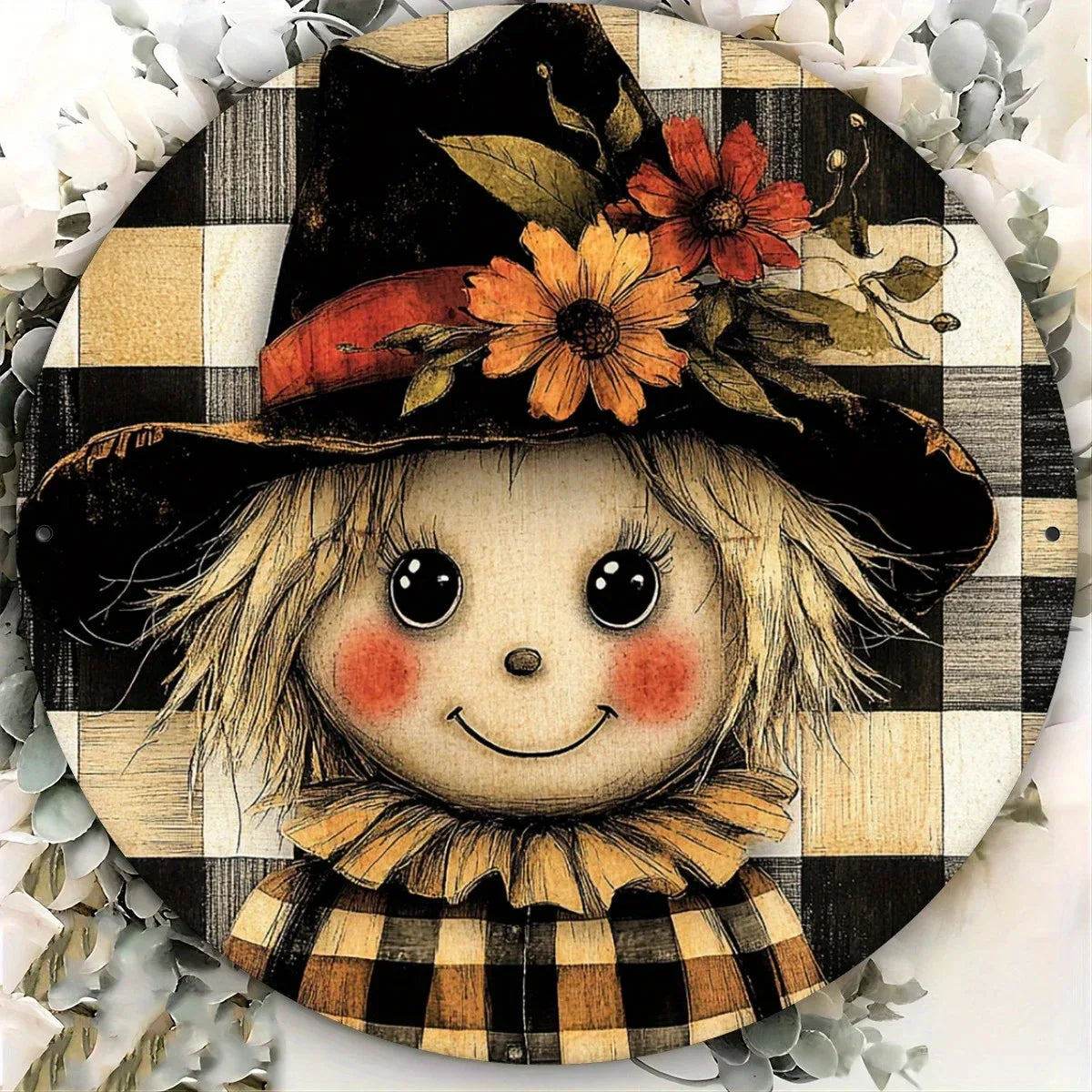 Halloween-Dekor – Rundes Holzschild – Innen & Aussen