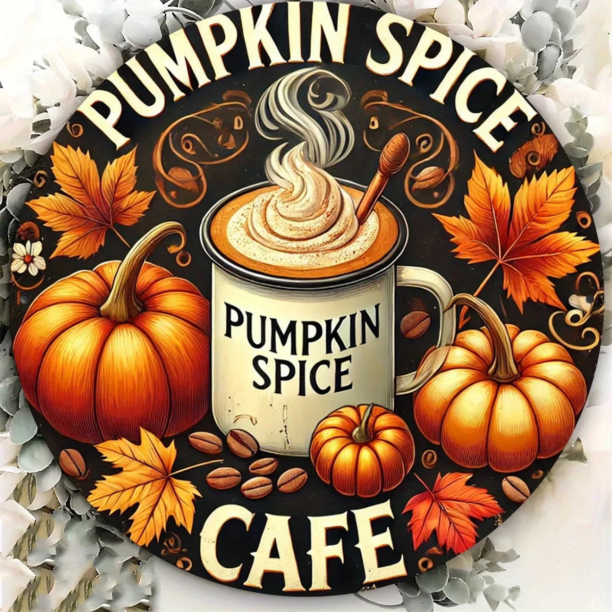 Halloween-Dekor – Rundes Holzschild – Innen & Aussen