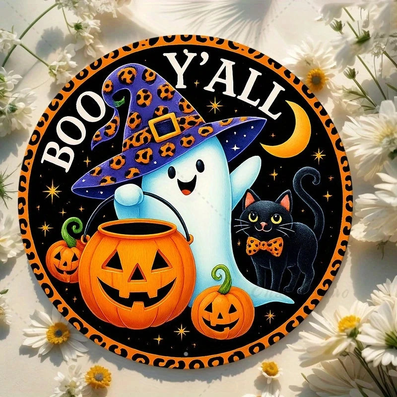 Halloween-Dekor – Rundes Holzschild – Innen & Aussen