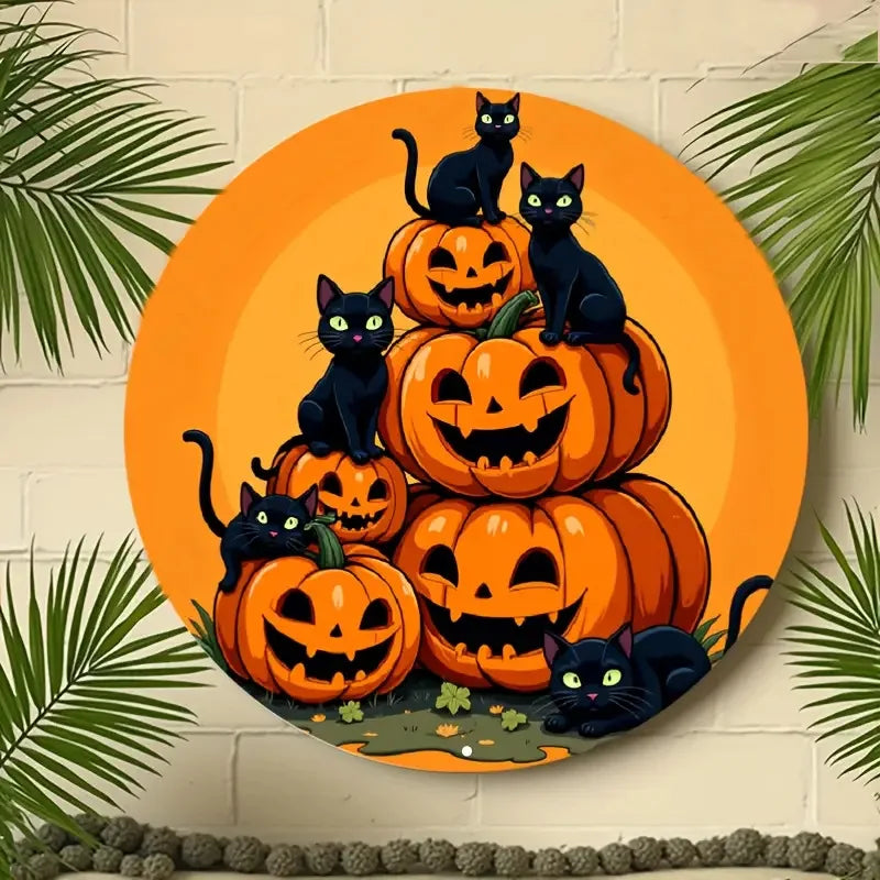 Halloween-Dekor – Rundes Holzschild – Innen & Aussen