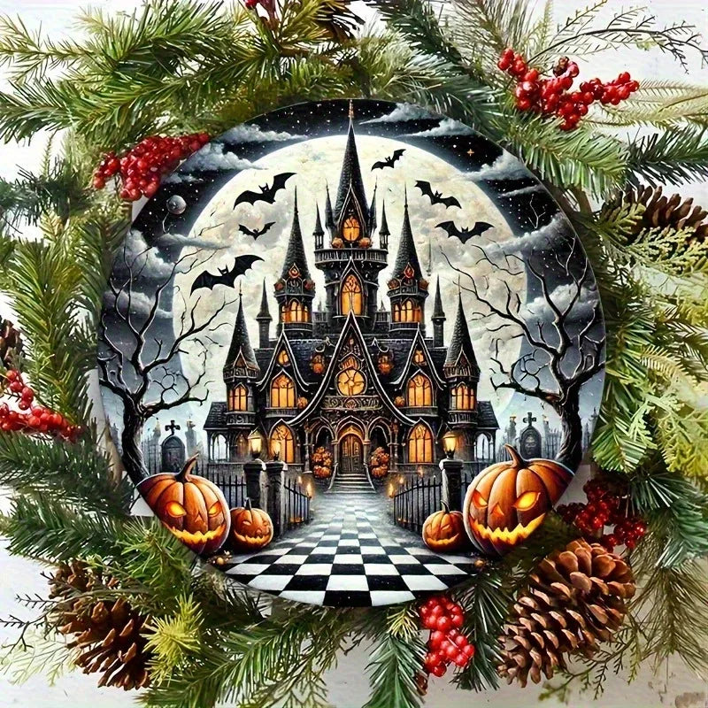 Halloween-Dekor – Rundes Holzschild – Innen & Aussen