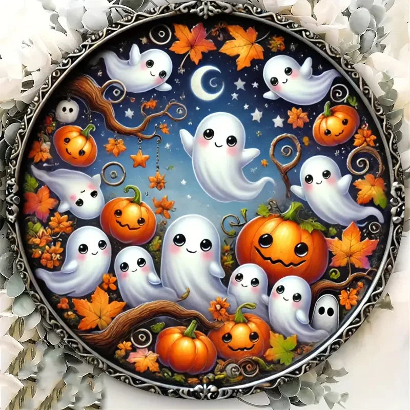 Halloween-Dekor – Rundes Holzschild – Innen & Aussen