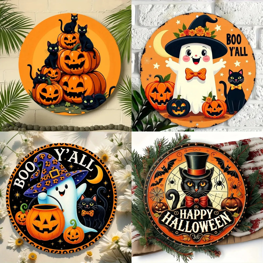 Halloween-Dekor – Rundes Holzschild – Innen & Aussen