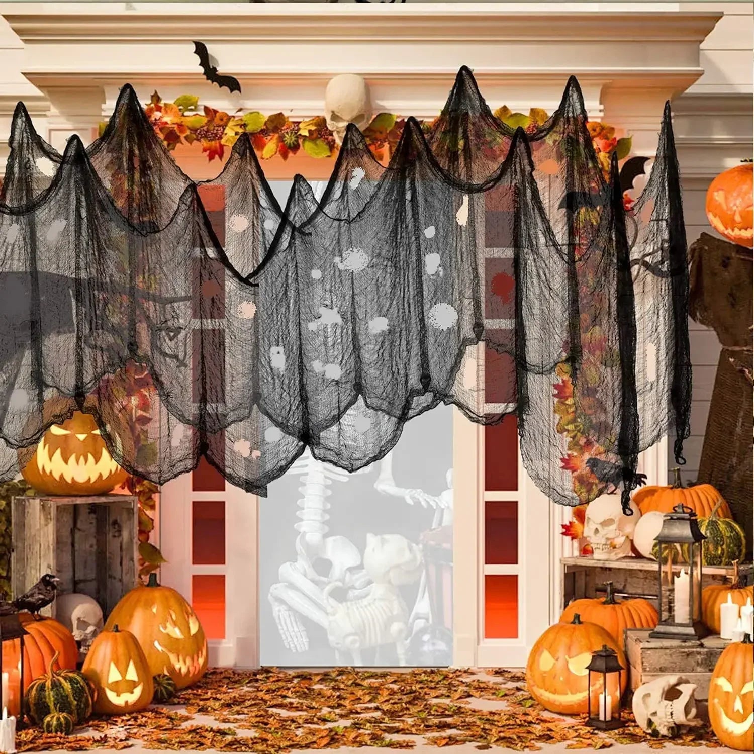 Halloween Gaze - Schwarzes Tuch Design - 76x183cm