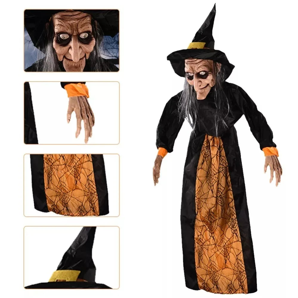 Halloween Hexen Animatronic – Gruseliges Purple Outdoor Prop