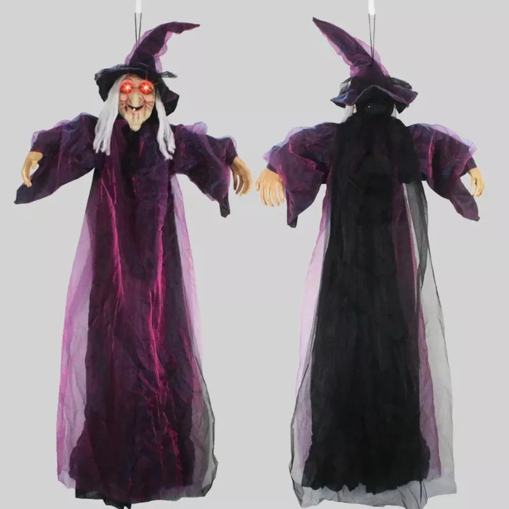 Halloween Hexen Animatronic – Gruseliges Purple Outdoor Prop