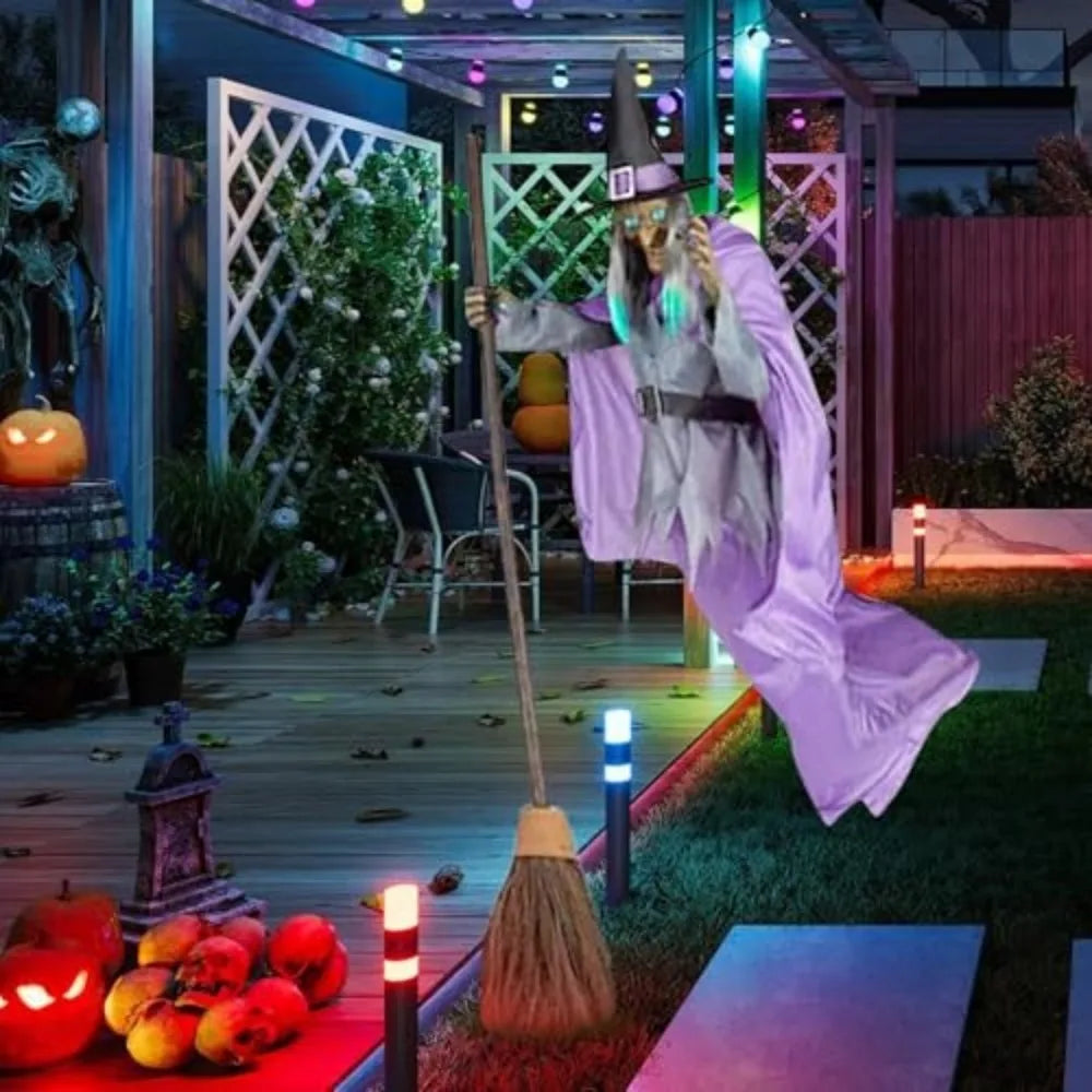 Halloween Hexen Animatronic – Gruseliges Purple Outdoor Prop