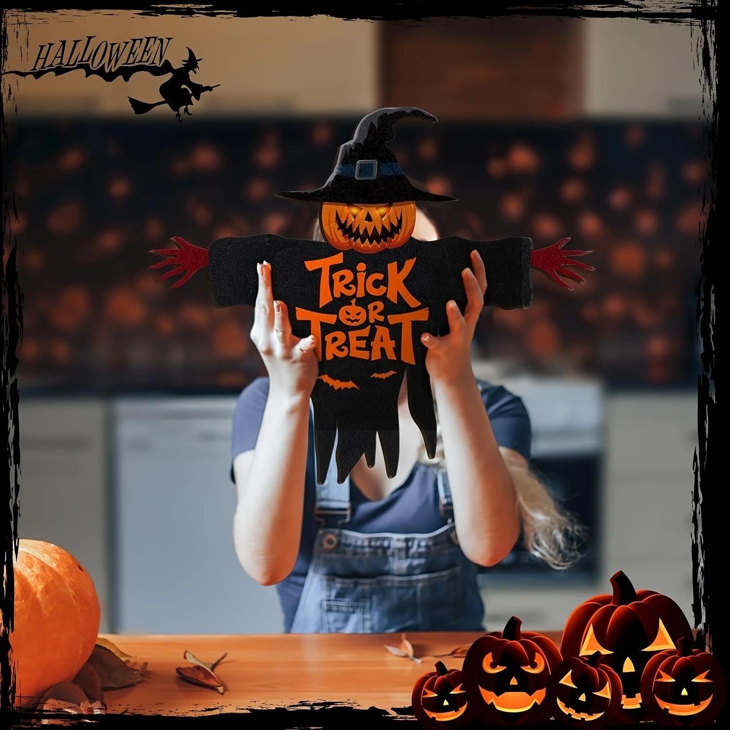 Halloween Holzschild - Monster Design - 30cm x 28cm