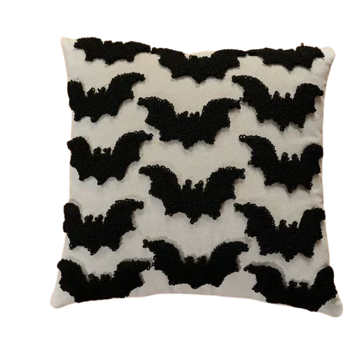 Halloween Kissenbezug – Besticktes Geisterdesign – 45x45cm