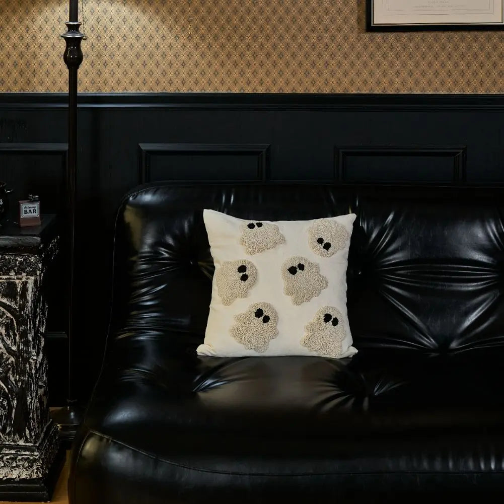 Halloween Kissenbezug – Besticktes Geisterdesign – 45x45cm