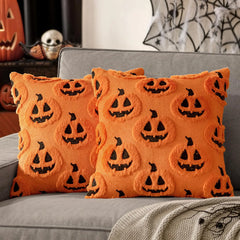 Halloween Kürbis Kissenbezug – Faux Wolle – 45x45CM