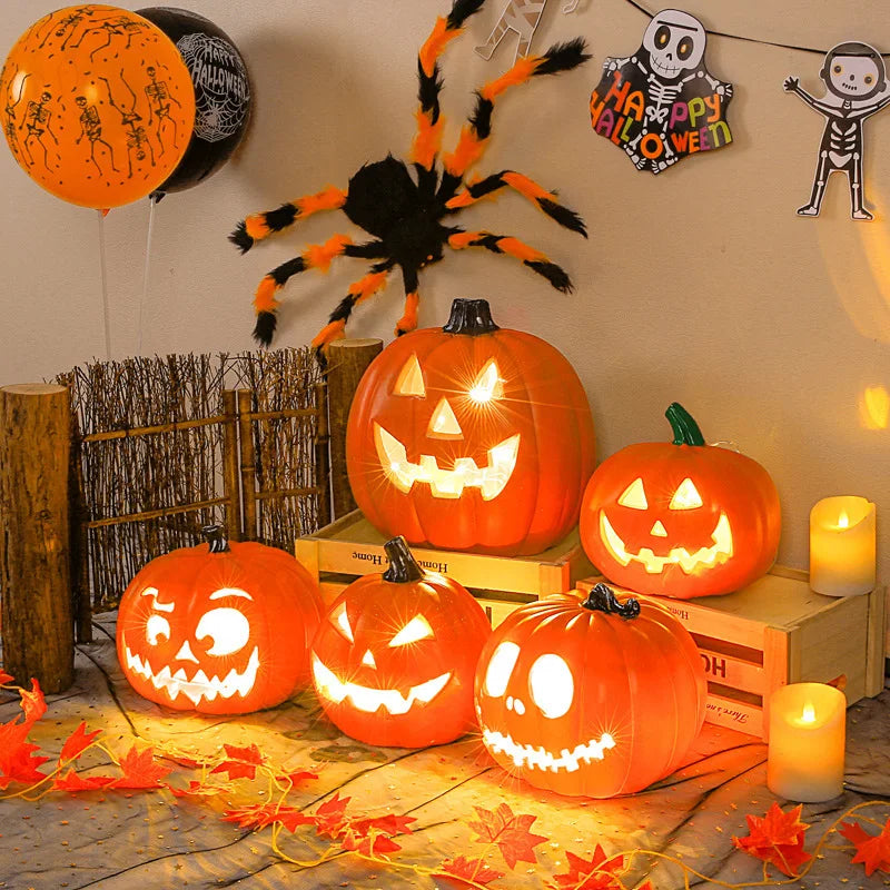 Halloween Kürbislampe – Leuchtendes Design – Dekoration für Draussen