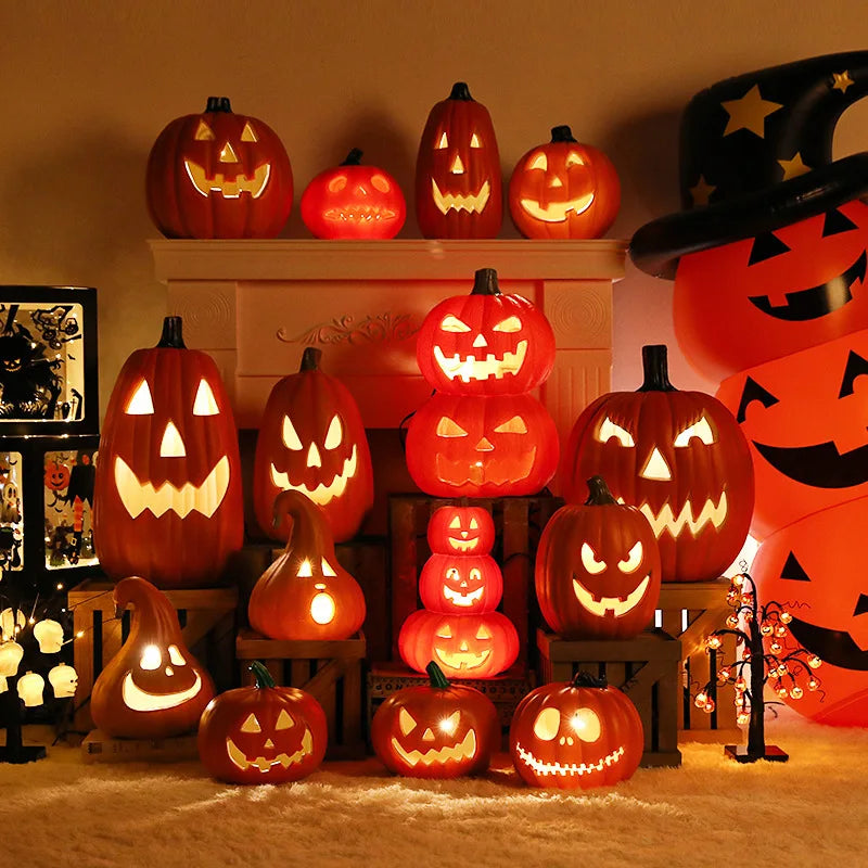 Halloween Kürbislampe – Leuchtendes Design – Dekoration für Draussen