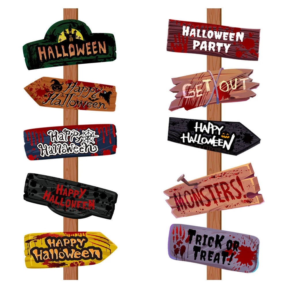Halloween-Partyschilder – Gruseliges Set – Aussendekor