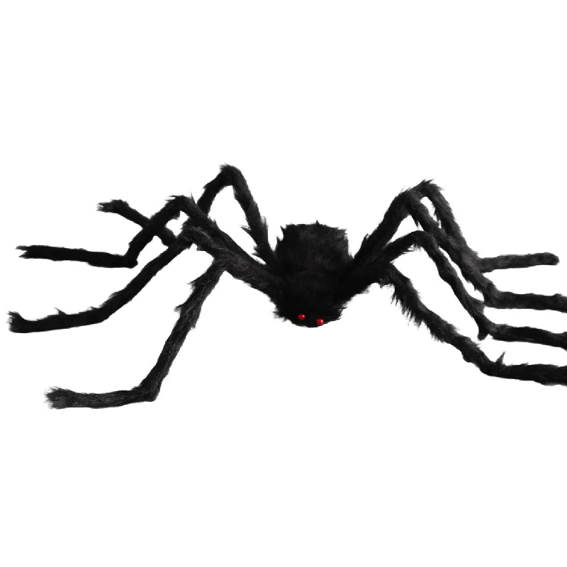 Halloween Riesenspinne – Schwarze Wolle – 30-200cm Deko