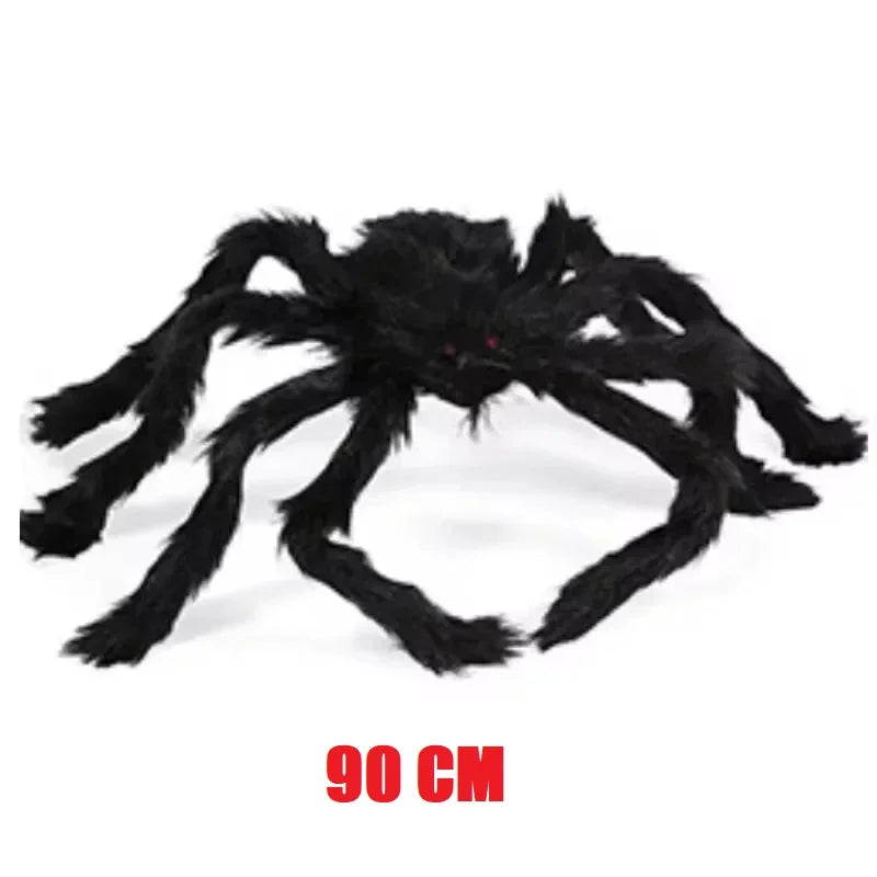 Halloween Riesenspinne – Schwarze Wolle – 30-200cm Deko