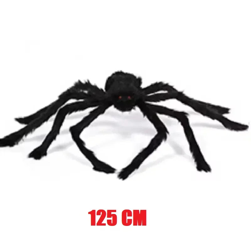 Halloween Riesenspinne – Schwarze Wolle – 30-200cm Deko