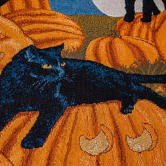 Halloween Schwarze Katze Decke – Gewebt Texturiert 160x220cm
