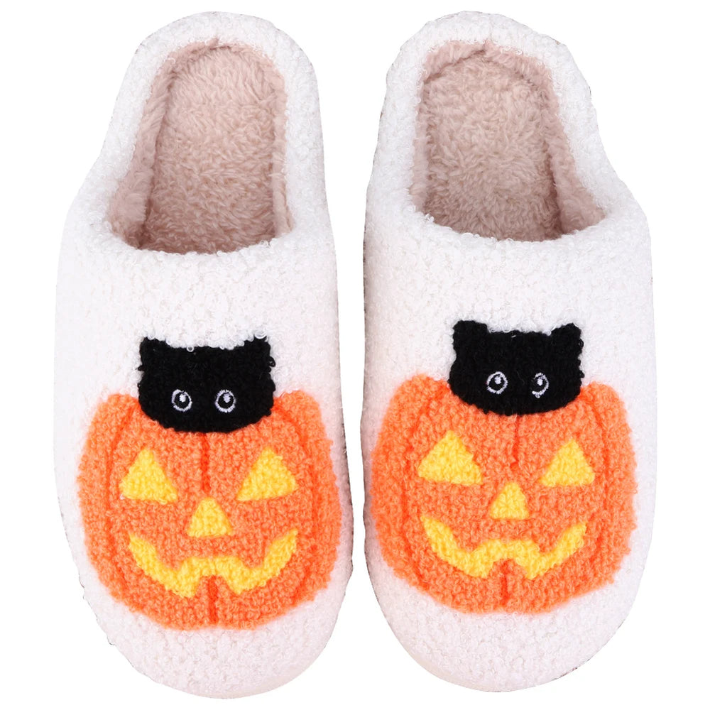 Halloween Slippers – Kuscheliges Katzen-Design – Wärme Innen