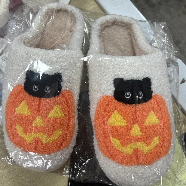 Halloween Slippers – Kuscheliges Katzen-Design – Wärme Innen