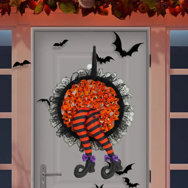 Halloween Türkranz – Hexenhut Design