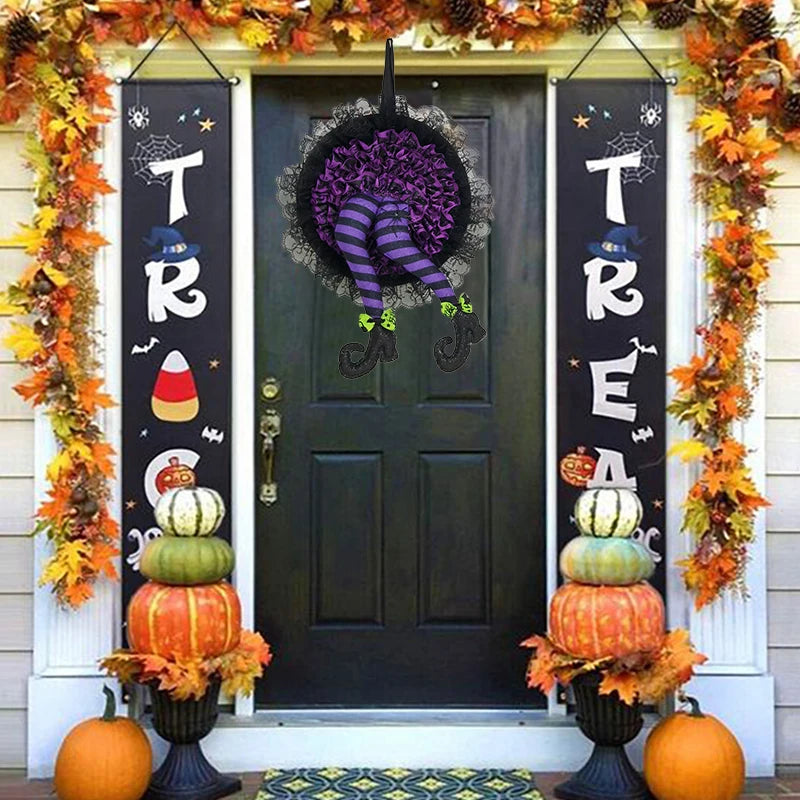 Halloween Türkranz – Hexenhut Design