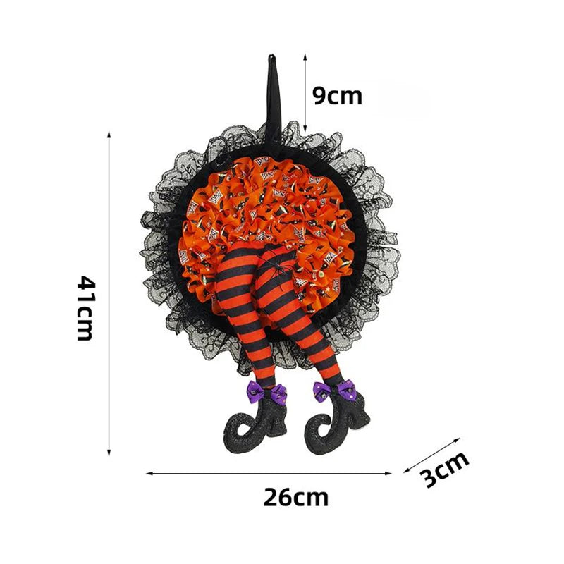 Halloween Türkranz – Hexenhut Design