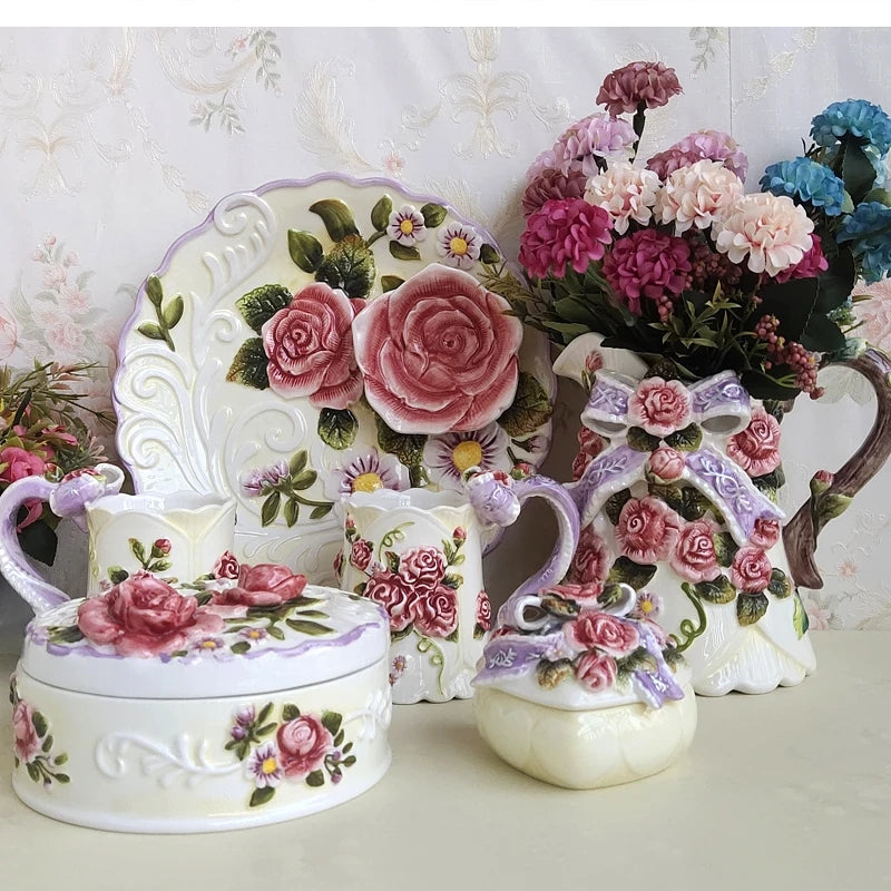 Handbemalte Keramiktasse – Europäischer Stil – 270ml