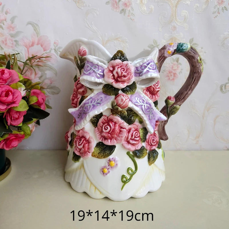 Handbemalte Keramiktasse – Europäischer Stil – 270ml