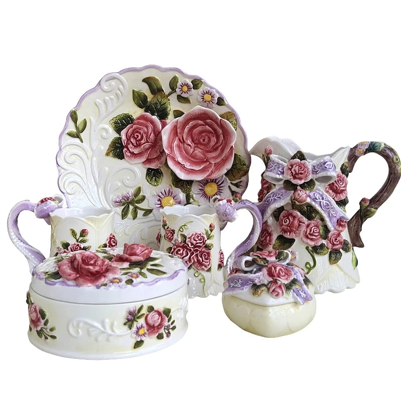 Handbemalte Keramiktasse – Europäischer Stil – 270ml