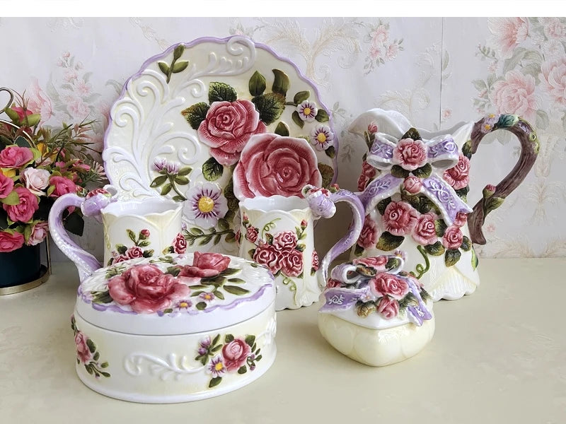 Handbemalte Keramiktasse – Europäischer Stil – 270ml