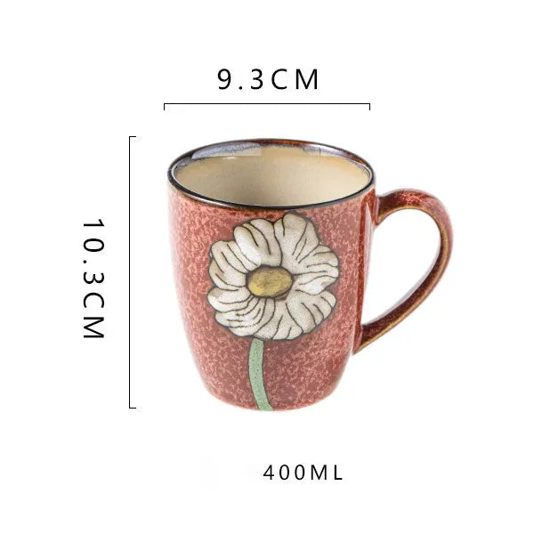 Handbemalte Keramiktasse – Koreanischer Stil – 350ml