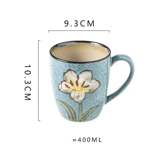 Handbemalte Keramiktasse – Koreanischer Stil – 350ml