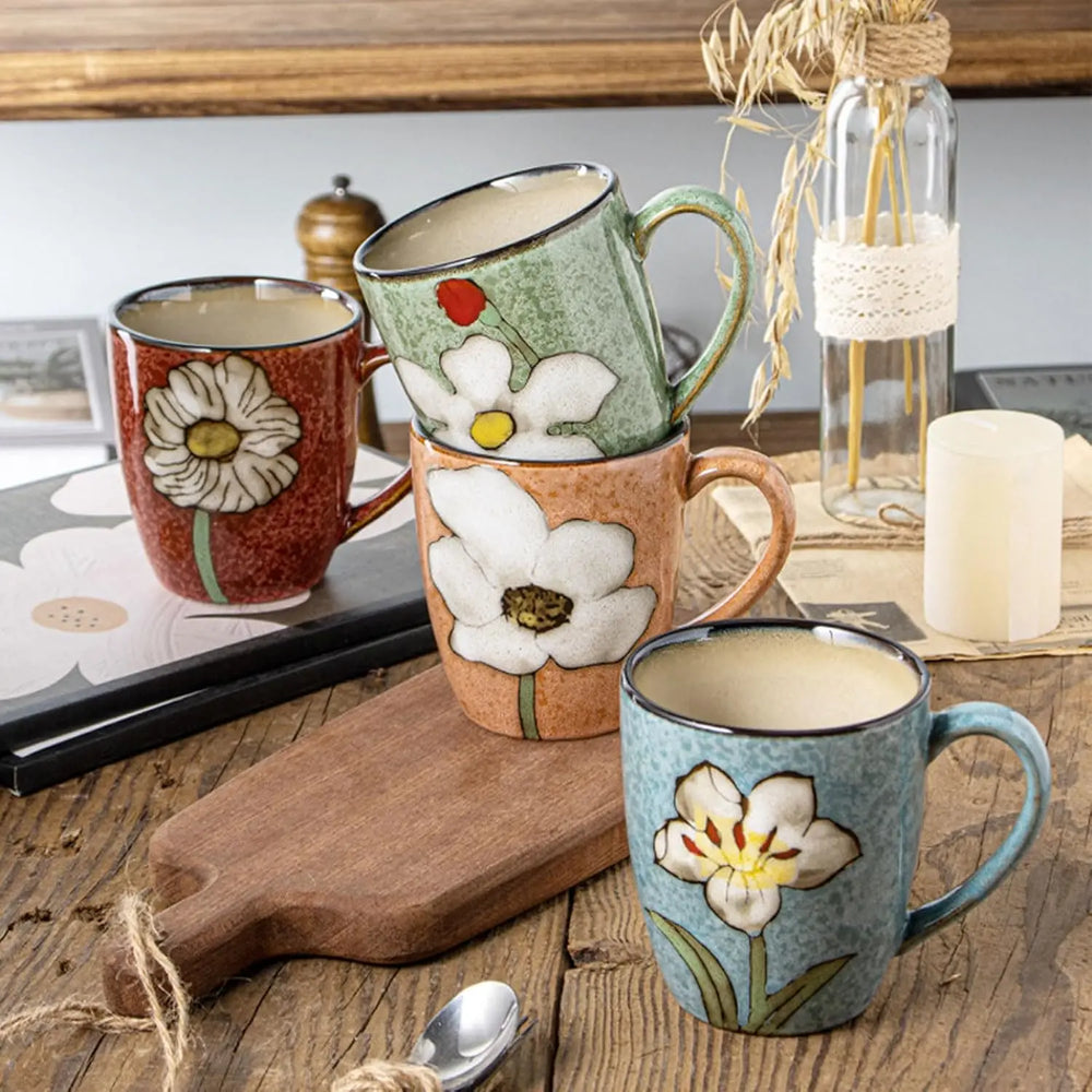 Handbemalte Keramiktasse – Koreanischer Stil – 350ml