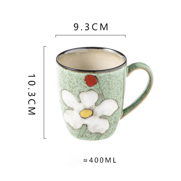 Handbemalte Keramiktasse – Koreanischer Stil – 350ml