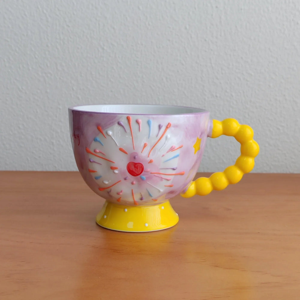 Handbemalte Keramiktassen – 430ml – Frühstücksgenuss