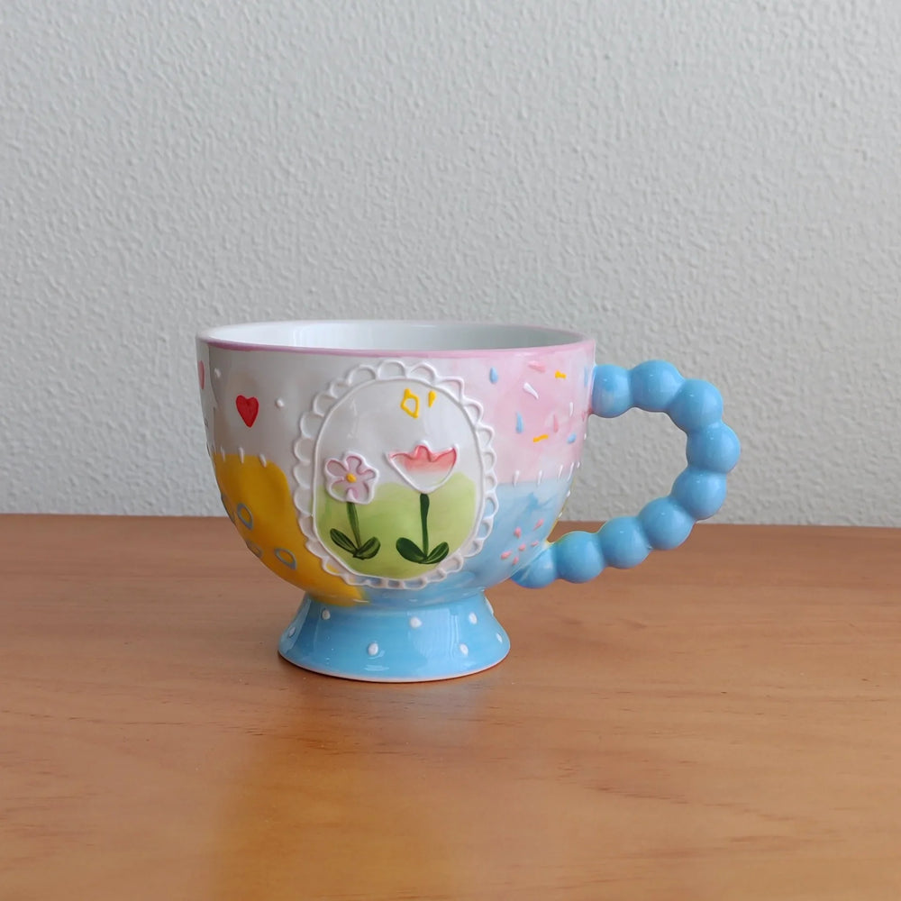 Handbemalte Keramiktassen – 430ml – Frühstücksgenuss