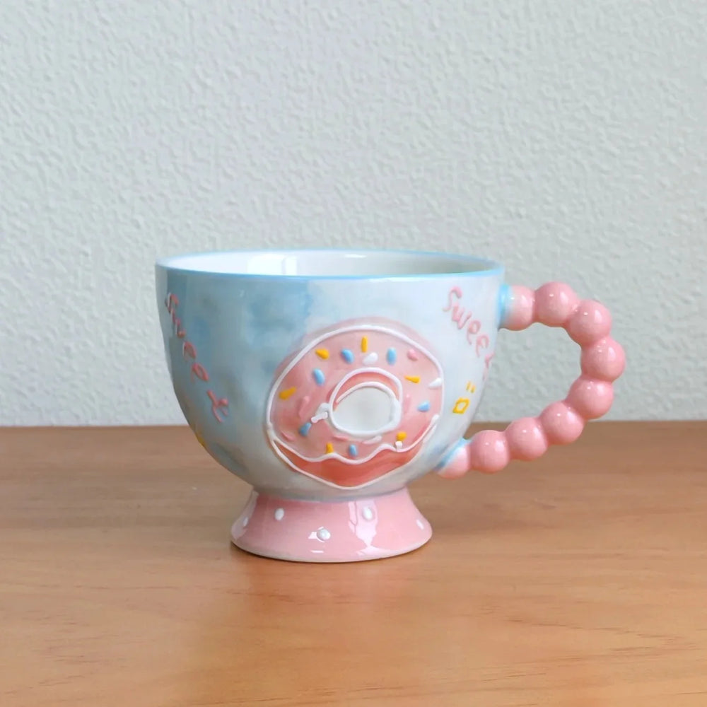 Handbemalte Keramiktassen – 430ml – Frühstücksgenuss